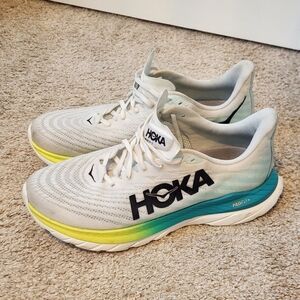 Hoka White and Blue Running Shoes Men's Size 12